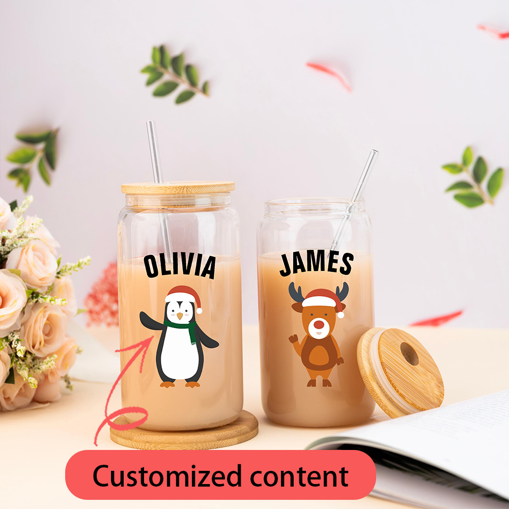 Coffee Equipment Gift - Christmas Customized Drinking Glass Coffee Water