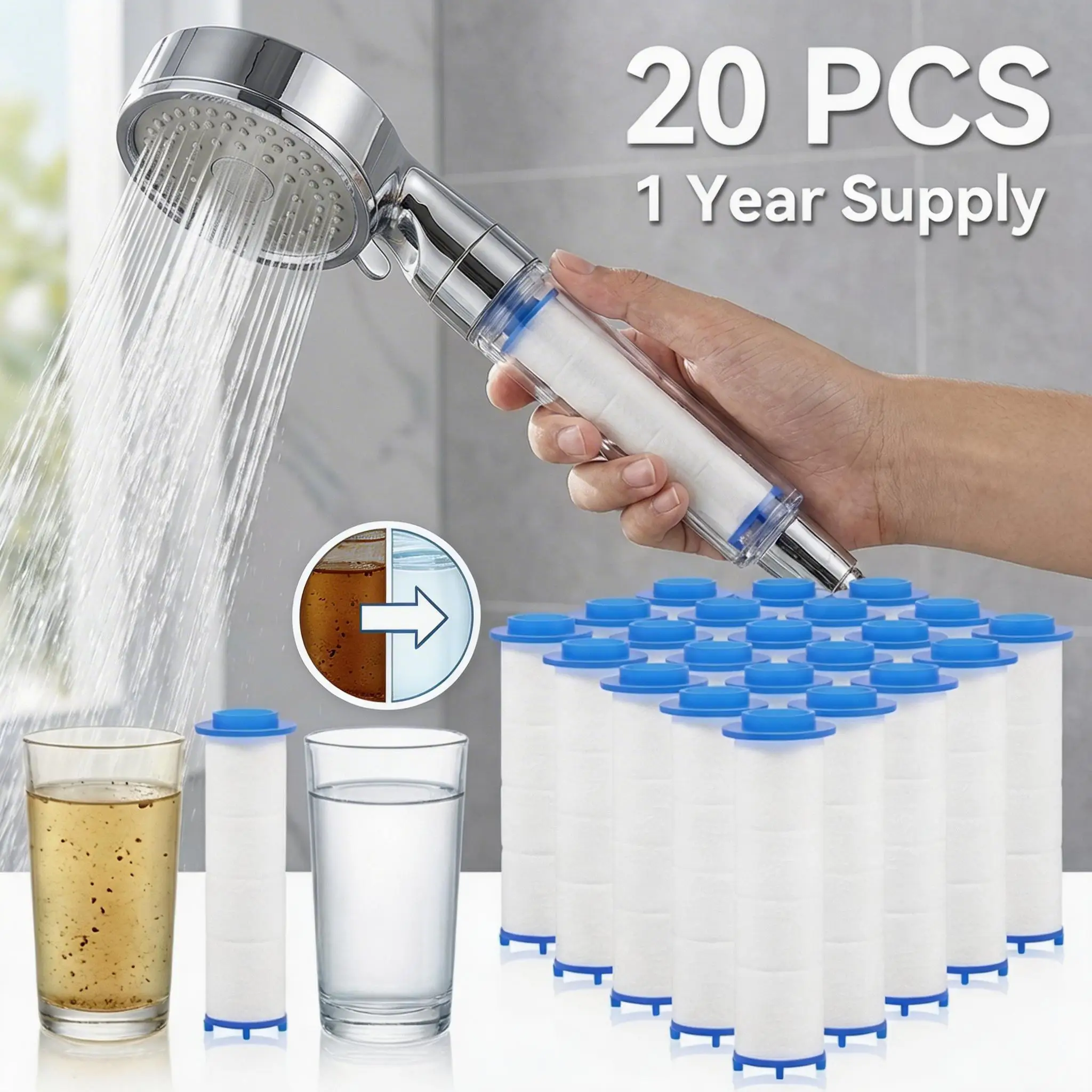 20Pcs Shower Head Filter PP Co - огляд і ціна Water Filter Cartridge